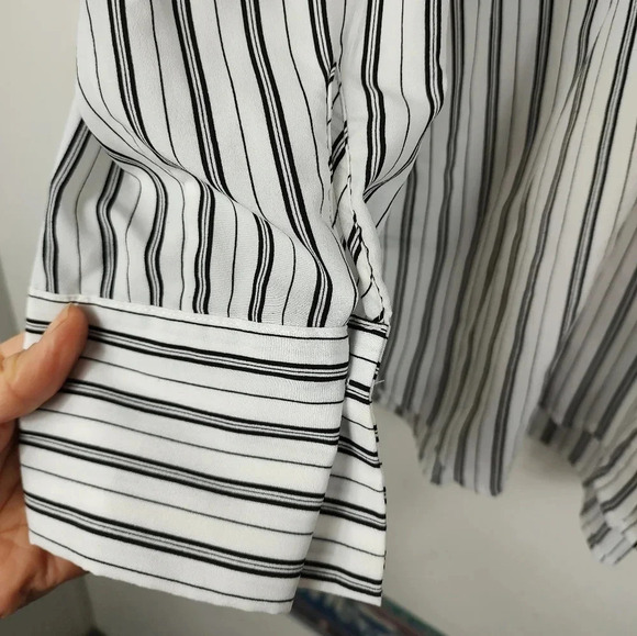 Zac & Rachel White Striped Button Down Shirt Sz L Excellent Condition - Picture 6 of 14